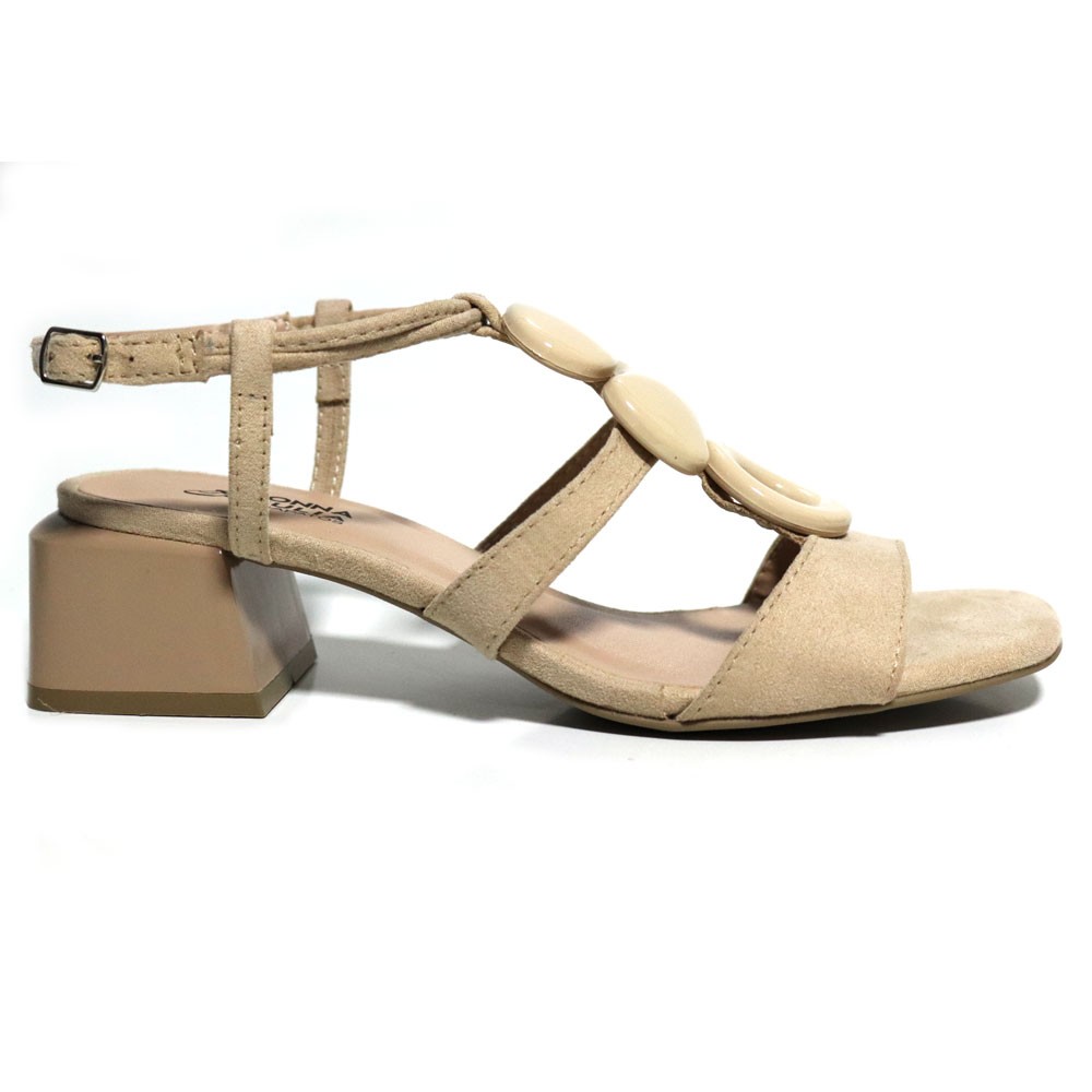 Sandalia Nude - Eduarda ( Sintético) - Donna Giulia